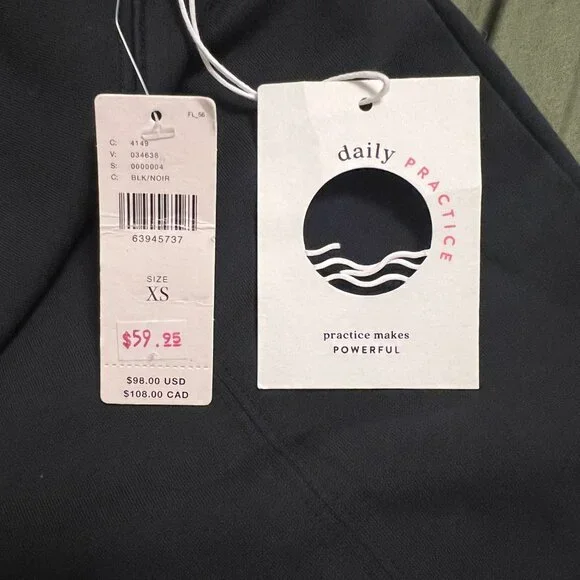 Anthropologie Black yoga pants with zippers size XS - Picture 7 of 10